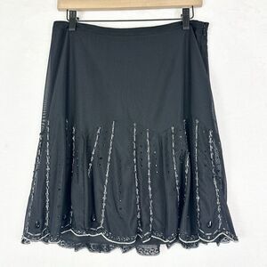 Express Vintage Y2K Beaded Skirt Size 8 Whisigoth Goth Fairycore Gatsby Stretch